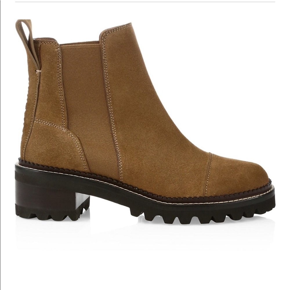 See by Chloe Mallory Chelsea Lug Sole Boot Suede